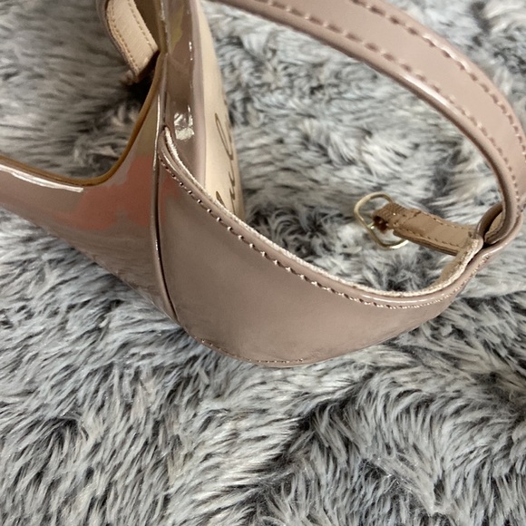 🛍️last call or donating🛍️Lulus Elise sz 8 tan patent sandal heels tan/blush - Picture 9 of 10